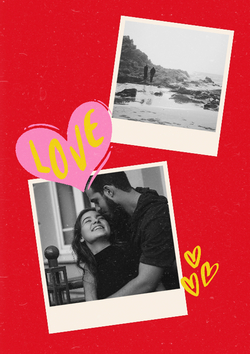 Liefdeskaart met polaroids
