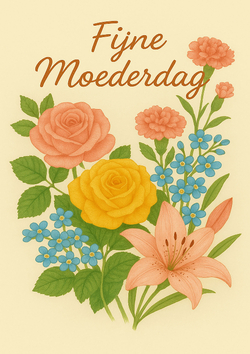 Moederdag kaart bloemen