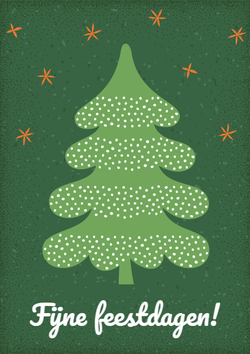 Kerstkaart met dennenboom