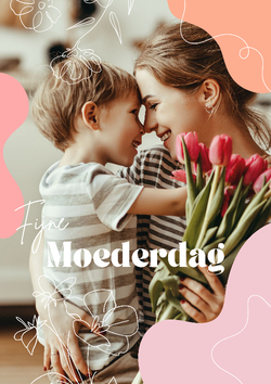 Fijne moederdag pastel fotokaart