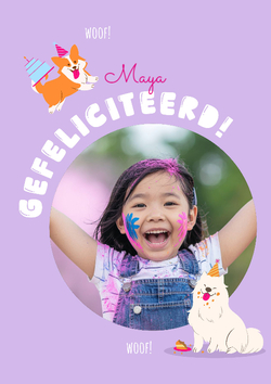 Gefeliciteerd hondjes fotokaart