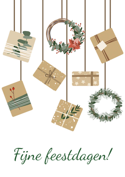 Kerstkaart met cadeautjes