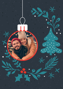 Fotokaart kerstbal